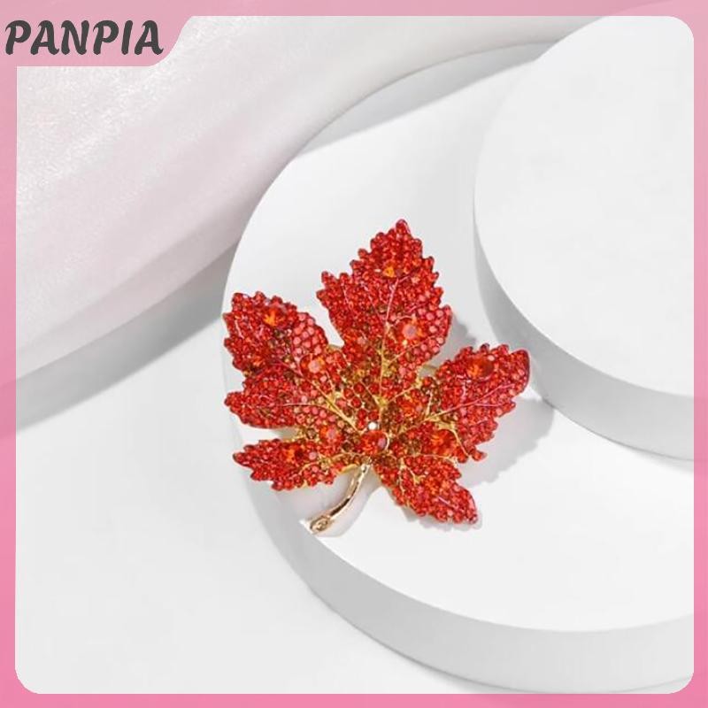 PNPIA-Rhinestone Lá Thổ Cẩm Dành Cho Nữ Thời Trang Thanh Lịch Xòe Lễ Hội Đảng Huy Hiệu Pin Quần Áo Phụ Kiện Trang Sức
