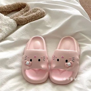 Dép Mùa Hè Nữ Chống Trơn Trượt Hoạt Hình Kitty Dễ Thương Trong Nhà Influencer ins Dép Nhà Ký Túc Xá Ngoài Trời Mặc Mềm Mại