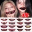 Nhãn dán trang điểm Halloween - Miệng đáng sợ, 10 cái/chai, chất liệu giấy an toàn cho da, phù hợp cho bữa tiệc và cosplay