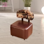 Ghế Cán Vuông, Chỗ Để Chân, Đệm Mềm Da PU Có Bánh Xe Ghế Tựa Lưng Cho Gia Đình SPA Massage Văn Phòng Shop — ảnh 7