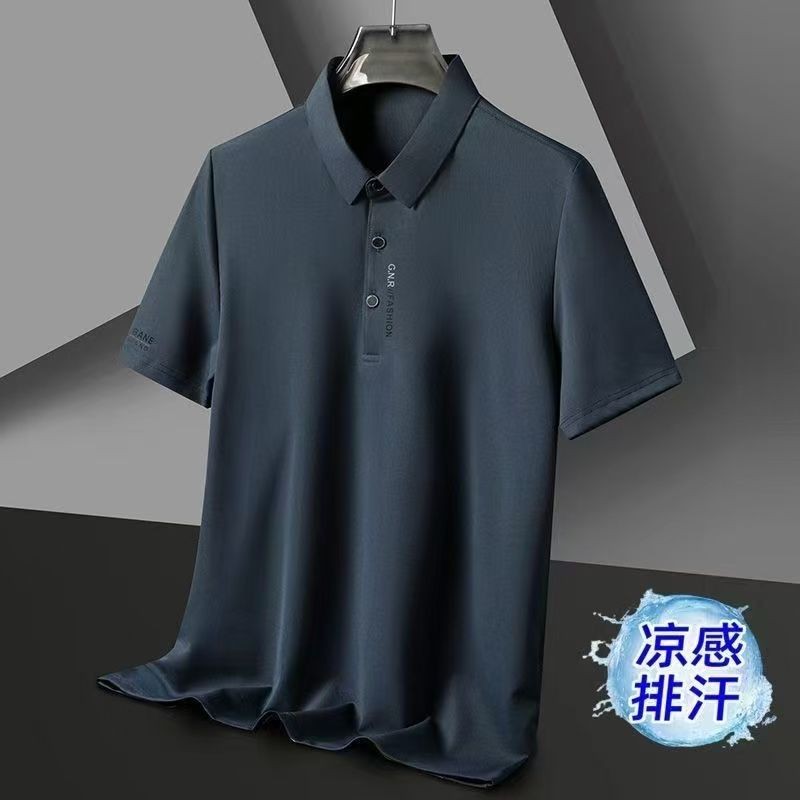 Nam Áo Polo Băng Lụa thoáng khí cổ ngắn, thời trang mùa hè