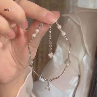 Vòng Tay Đuôi Cá Nữ Với Đá Ánh Trăng Và Dây Mobius, Thiết Kê Đặc Biệt Cho Thời Trang Hàng Ngày