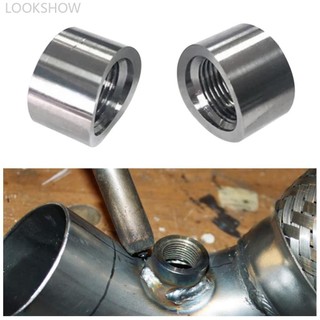 LOOKSHOW Phụ tùng ô tô đa năng Cảm biến oxy bằng thép không gỉ Đai ốc Hàn Bung Cắm M18x1.5 O2 Bộ chuyển đổi cảm biến đường cong Đai ốc khía Bung S9V2
