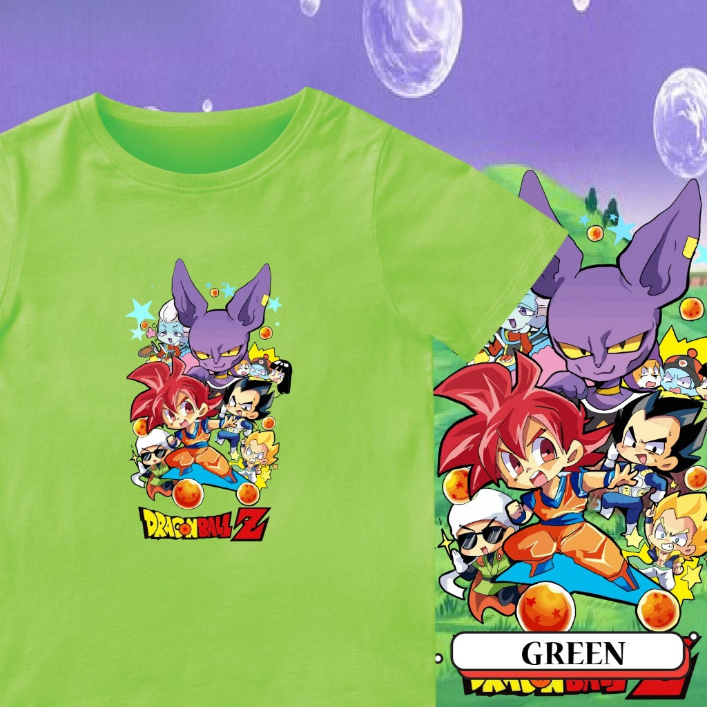 Áo thun ngắn tay in hình Dragon Ball 2D cho trẻ em cổ tròn Unisex