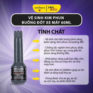 Vệ Sinh Kim Phun Buồng Đốt Xe Máy Tay ga, Xe Số, Tay Côn, Phân Khối Lớn PKL Senfineco 9926 Của Đức 60ml - MVN AUTO