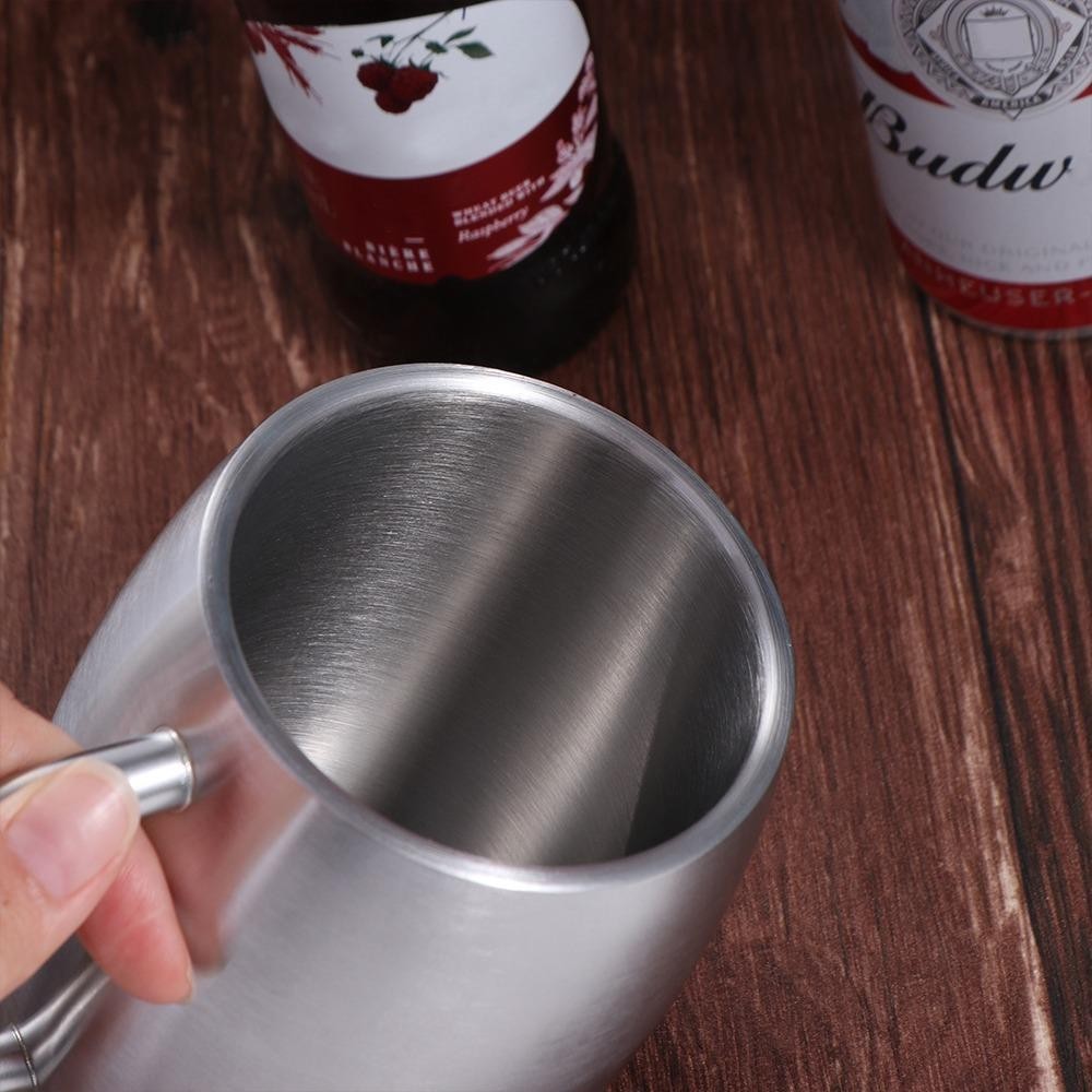 STWEEKAM Cốc Bia Inox, Tường Đôi Có Nắp Tay Cầm Cốc Cà Phê, Trà Sữa Di Động Bền 420ml Cốc Nước Văn Phòng Du Lịch