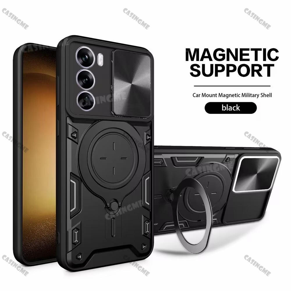 Oppo Reno12 12Pro 5G Giáp Chống Sốc Đẩy Kéo Camera Bảo Vệ Cho Oppo Reno 12 Reno12 OppoReno12 Pro 12Pro 5G 4G 2024 Ốp Lưng Xe Ô Tô Vỏ Vòng Từ Tính Ốp lưng