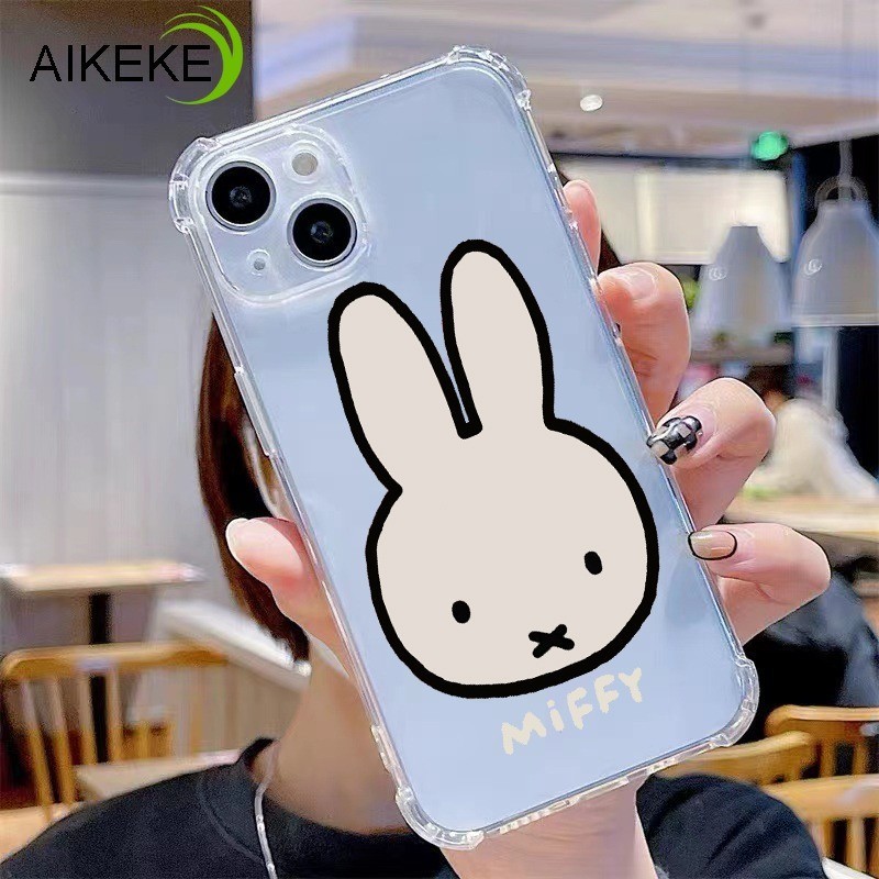 Tương Thích Cho Samsung Galaxy S24 S23 S22 S21 S20 S10 Plus Ultra S24 + S23 + S22 + S21 + S20 + S10 + S23 S21 S20 FE S10E Ốp Điện Thoại Trong Suốt Trong Suốt Dễ Thương Miffy Bunny Mềm Cặp Đôi
