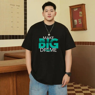 [Plus Size] Áo nam cỡ lớn in chữ 10XL cổ tròn màu đen