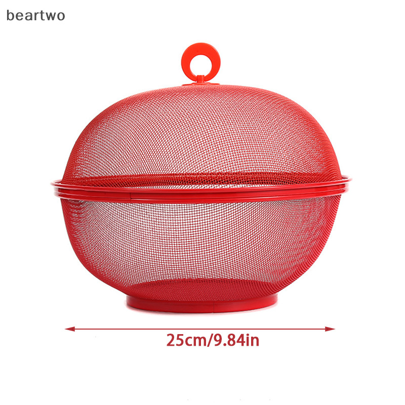 < Beartwo > Giỏ đựng trái cây lưới có nắp ngăn chặn ruồi Giỏ bếp rau củ Giá đỡ trái cây Đồ dùng nhà bếp Bàn ăn Hộp lưu trữ trang trí đẹp