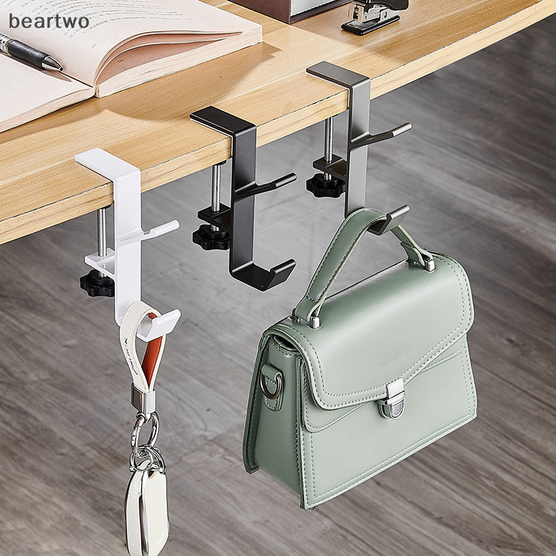 < Beartwo > Móc cạnh bàn có thể điều chỉnh Tai nghe chơi game Móc treo bàn Ba lô Lưu trữ Móc treo Giá đỡ đục lỗ Dụng cụ tổ chức văn phòng tại nhà Đẹp
