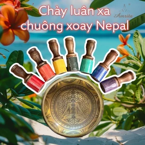 Chày chuông xoay luân xa bọc da size đại 7cm -Chùi chuông xoay Tây Tạng-- Amrita