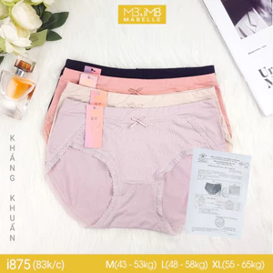 Quần lót nữ cotton kháng khuẩn cao cấp cạp vừa phối ren ống MB i875 4 màu đủ size