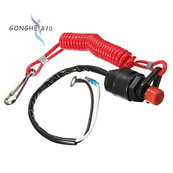 Thuyền Động Cơ Khẩn Cấp Kill Stop Switch Cho Yamaha / Tohatsu Outboard Stop Kill Switch Cắt Công Tắc Với Dây Buộc An Toàn