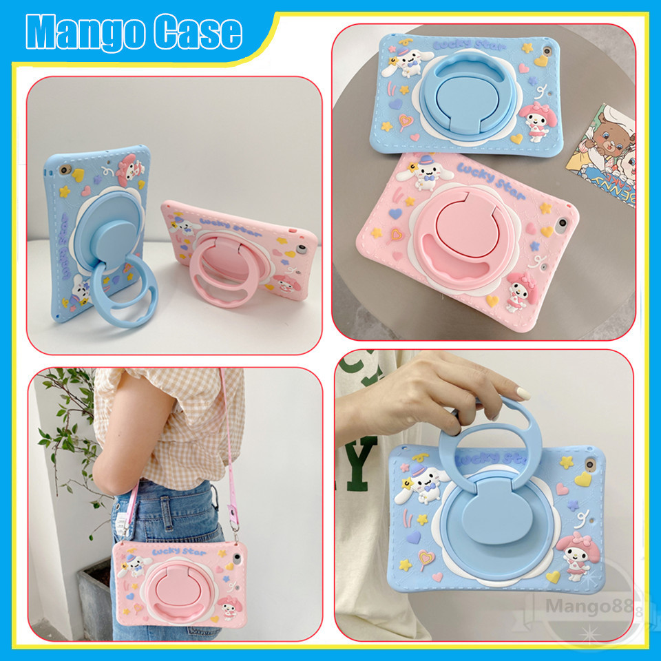 Ốp Lưng Cho iPad 11th (A16) 2025 iPad Air 11 "2025 M3 / 2024 M2 Xoay Đứng Dây Đeo Keo Mềm Vỏ Máy Tính Bảng An Toàn Trẻ Em Vỏ Chống Sốc