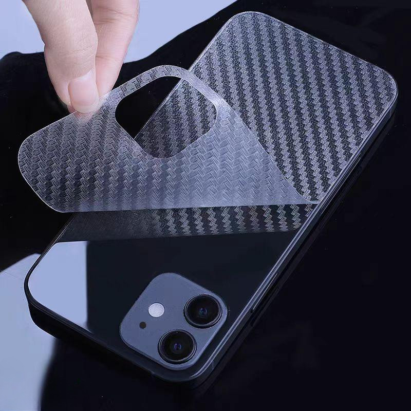 2 Miếng Dán Điện Thoại Sợi Carbon Siêu Mỏng Thích Hợp Cho iPhone 16 15 14 13 12 11 Pro Max Plus XR X XS Max Ốp Lưng Điện Thoại Mặt Sau