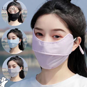 Luimo Nam Nữ Ice Silk Mask Mùa Hè Bảo Vệ Tia UV Đi Xe Đạp Face Cover Thoáng Khí Có Thể Giặt Ngoài Trời Khăn Thể Thao SBS