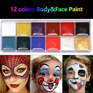 Asdfger 12 Màu / bộ Sơn Thân Dễ Dàng Sử Dụng Trang Điểm Mặt Thời Trang Vẽ Mặt
