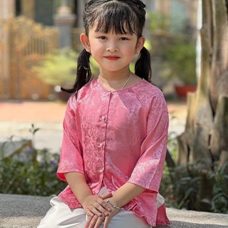 Áo bà ba gấm kèm quần trắng bé gái, bà ba bé gái Cho Bé