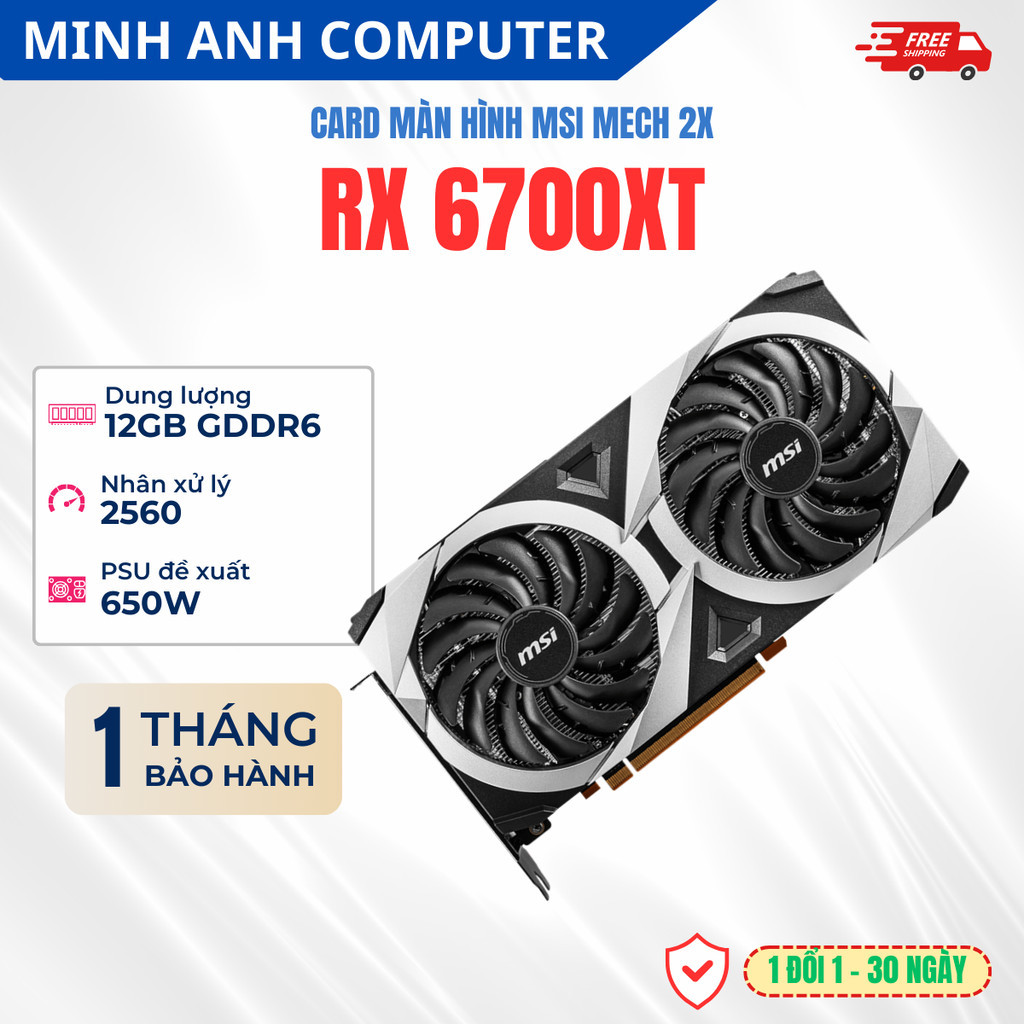 Card Màn Hình MSI MECH 2x AMD RX 6700 XT 12GB - Gaming Hiệu Năng Cao ...