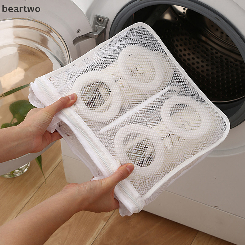 < Beartwo > Giày Máy Giặt Túi Đựng Giày Du Lịch Túi Bảo Quản Lưới Di Động Túi Giặt Chống Biến Dạng Bảo Vệ Quần Áo Tổ Chức Đẹp