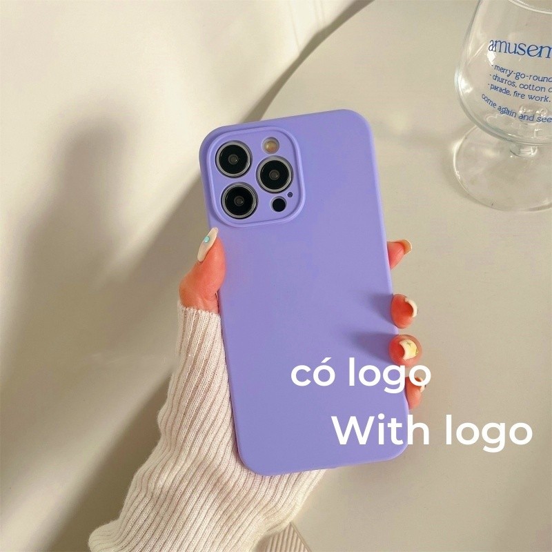 Vỏ silicon màu tím nhạt cho iPhone 17 / 16 / 15 / 14 / 13 / 12 / 11 / Pro max / Plus Bảo vệ vỏ chống rơi