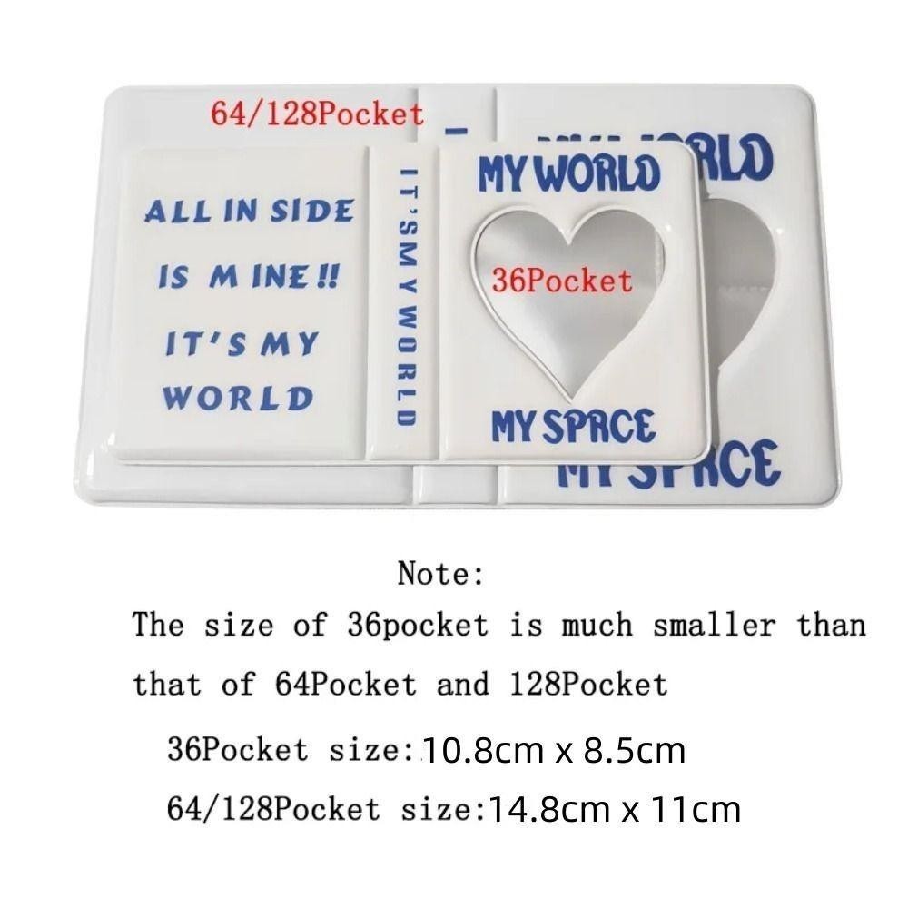 GOODH Photocard Holder, Album Ảnh PVC Trái Tim Tình Yêu, Mini Rỗng 64 Túi Thẻ Tên Sách Nam