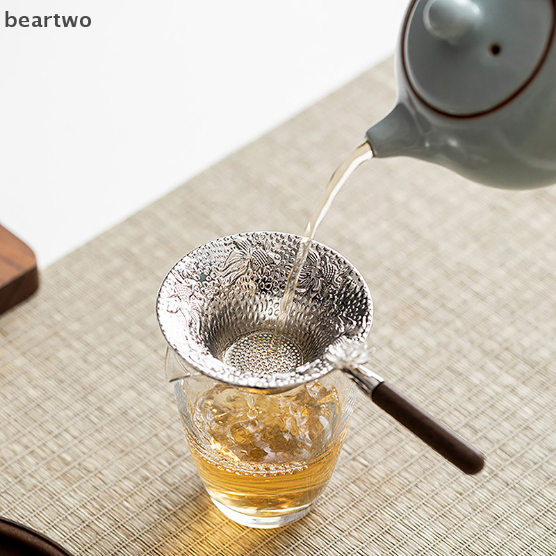 < Beartwo > Lưới kim loại Bộ lọc trà bằng thép không gỉ Sàng lọc Teaware Ren Trà thoát nước hữu ích Phụ kiện nhà bếp Đẹp