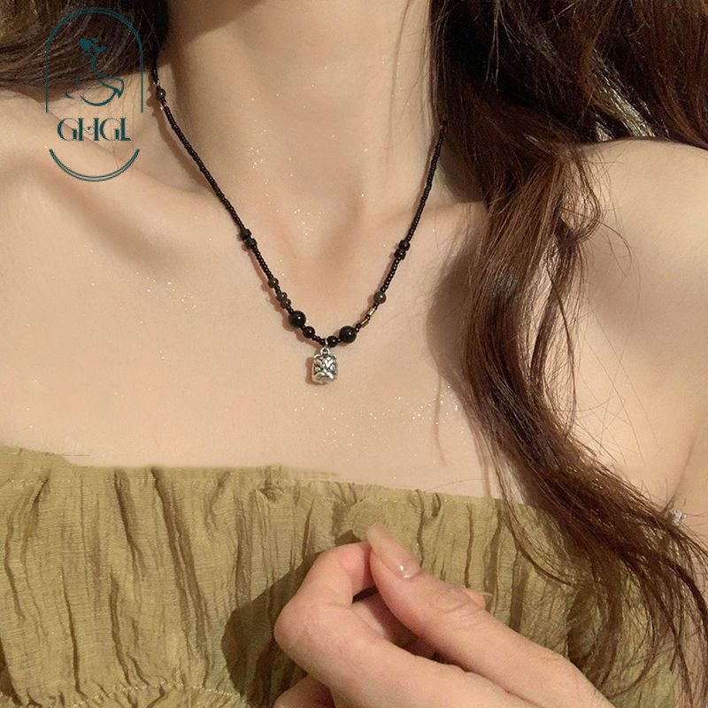 Vòng cổ thiết kế bướm đính cườm phong cách truyền thống Trung Quốc, họa tiết camellia, hợp thời trang dành cho nữ