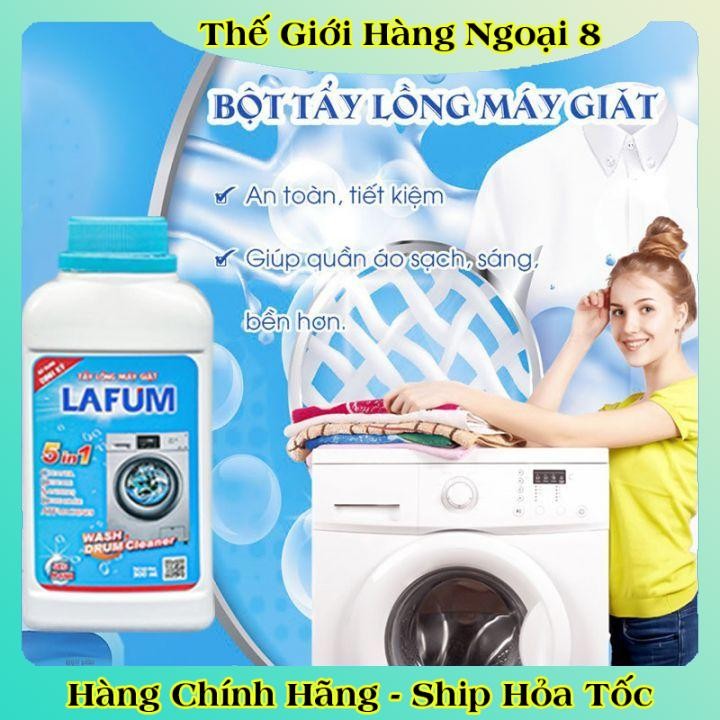 Dung Dịch và Bột Vệ Sinh Tẩy Lồng Máy Giặt LAFUM Làm Sạch Cặn Bẩn Lồng Giặt 300g và 500ml