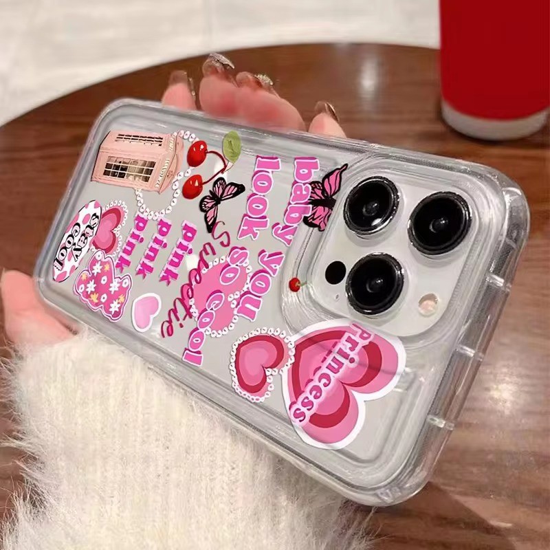 Vỏ Tương Thích Cho iPhone 16 11 12 13 14 15 Pro Max 16e XR X XS Max 7 8 Plus 12 13 Mini SE2020 2022 Phim Hoạt Hình Dễ Thương Ins Vibes Slogan In Trong Suốt Mềm Chống Sốc Silicon