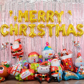 Fashiom Giáng Sinh Mini Bánh Gừng Ông Già Noel Cây Nhôm Lá Bóng Giáng Sinh Vui Vẻ Trang Trí Tiệc