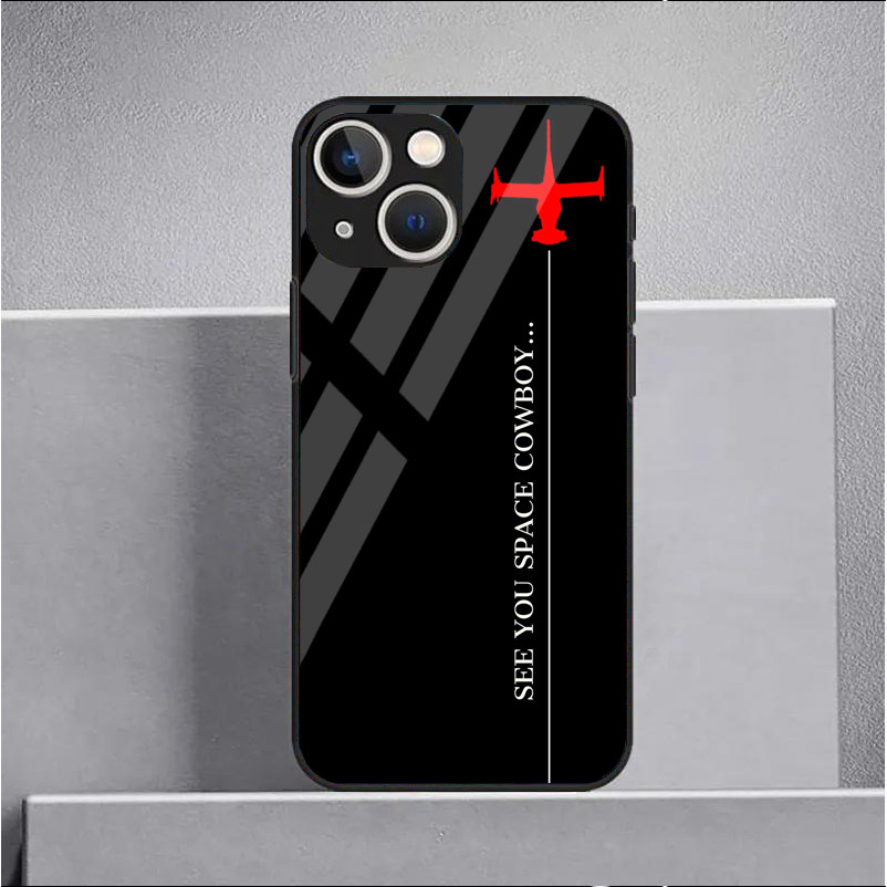 Ốp Điện Thoại Kính Cường Lực Không Gian Cowboy Bebop See You Cho IPhone 15 14 13 12 11 Pro XS Max Plus Mini X XR 8 7 6s SE2 / 3