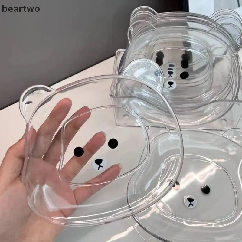 < Beartwo > Đĩa Ăn Gấu Nhỏ Hình Hoạt Hình Gấu Nhổ Xương Đĩa Để Bàn Thùng Rác Khay Ăn Nhẹ Thực Phẩm Dư Lượng Đĩa Trái Cây Bộ Đồ Ăn Nhà Bếp Đẹp