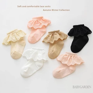 Baga-0-5years Bé Gái Ren Xù Viền Tất Mắt Cá Chân Công Chúa