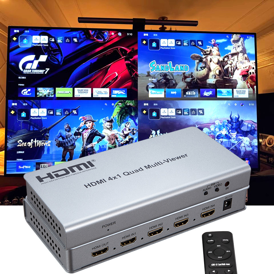 1080p 4x1 HDMI Multi-viewer Quad Bộ chia phân đoạn màn hình 4 trong ...