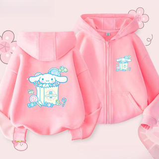 2024 Cinnamoroll Hoạt Hình Áo Khoác Bé Gái Zip Up Thu Đông Áo Khoác Có Mũ Trùm Đầu Thời Trang