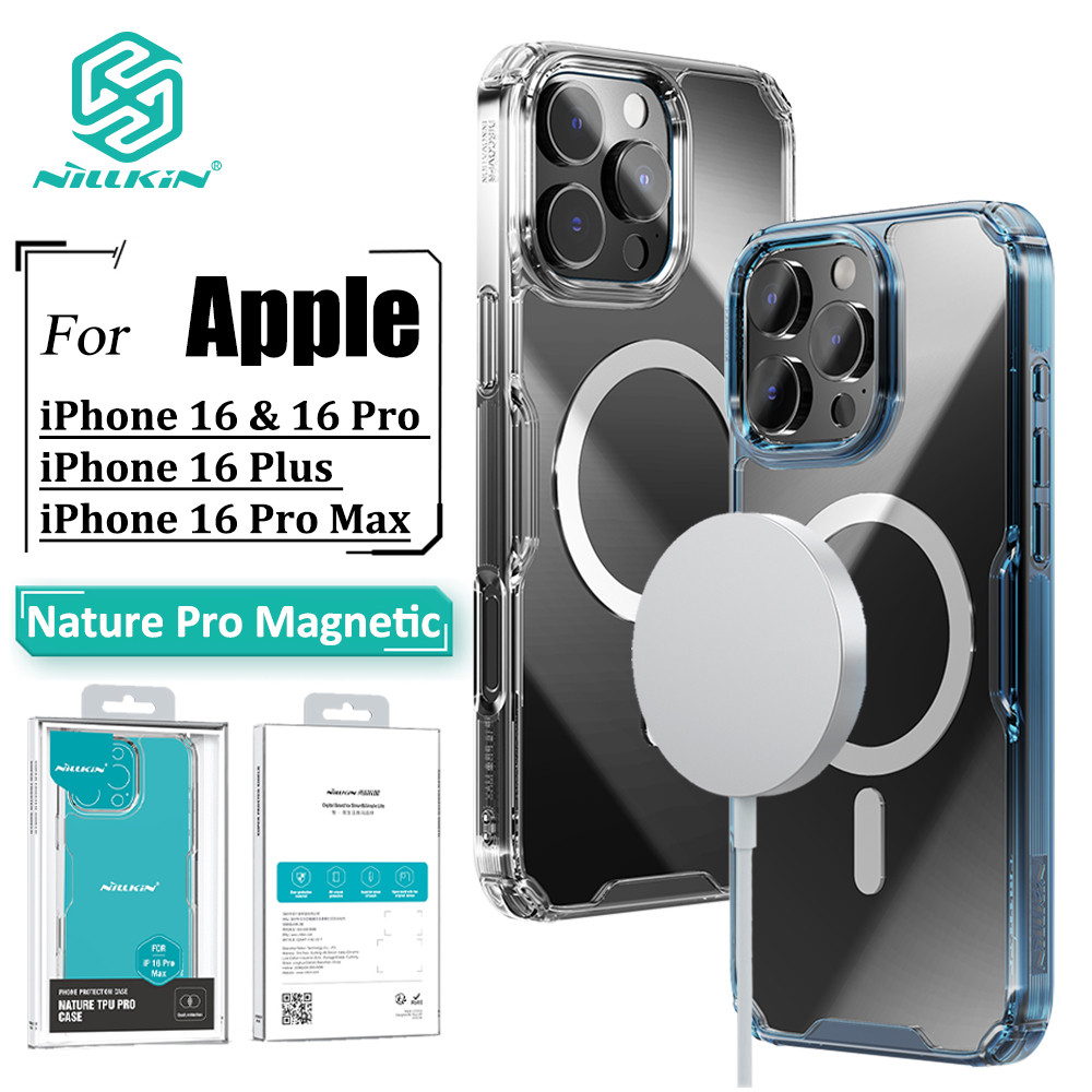 Nillkin Trong Suốt Từ Tính Dành Cho iPhone 16 Pro Max / 16 Ốp lưng TPU Mềm Túi Khí Chống Sốc Ốp Lưng