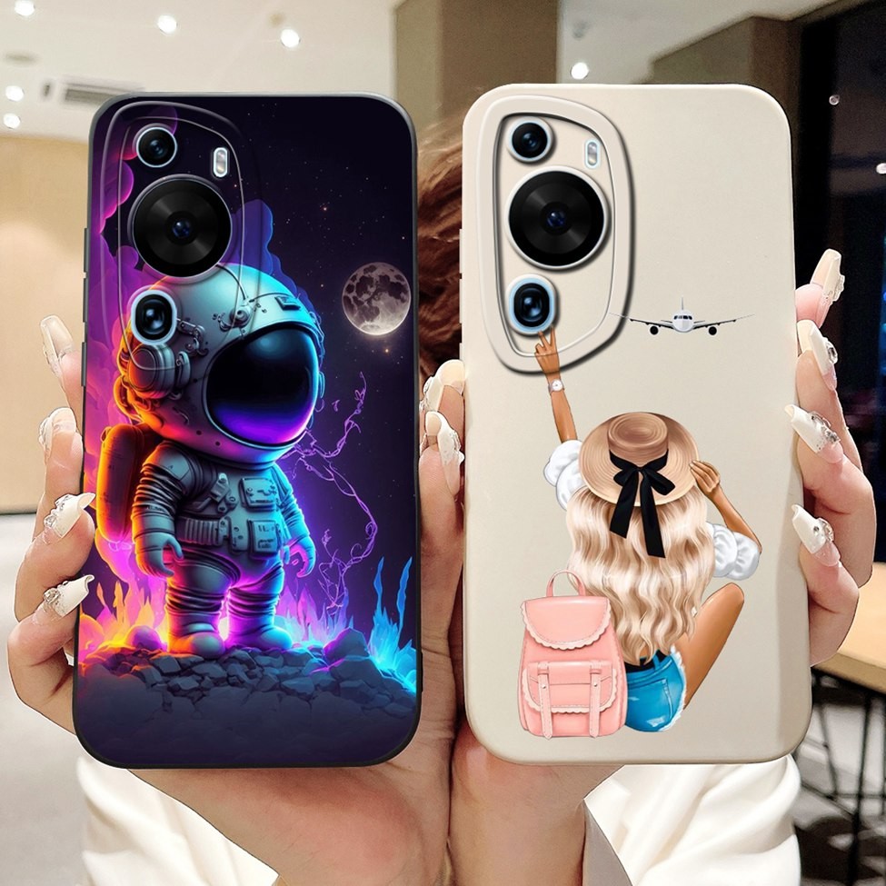 Ốp lưng Huawei P60Art Hoa thời trang dễ thương Mèo Phi hành gia Vỏ điện thoại silicon Huawei P60 Art Ốp lưng MNA-AL00