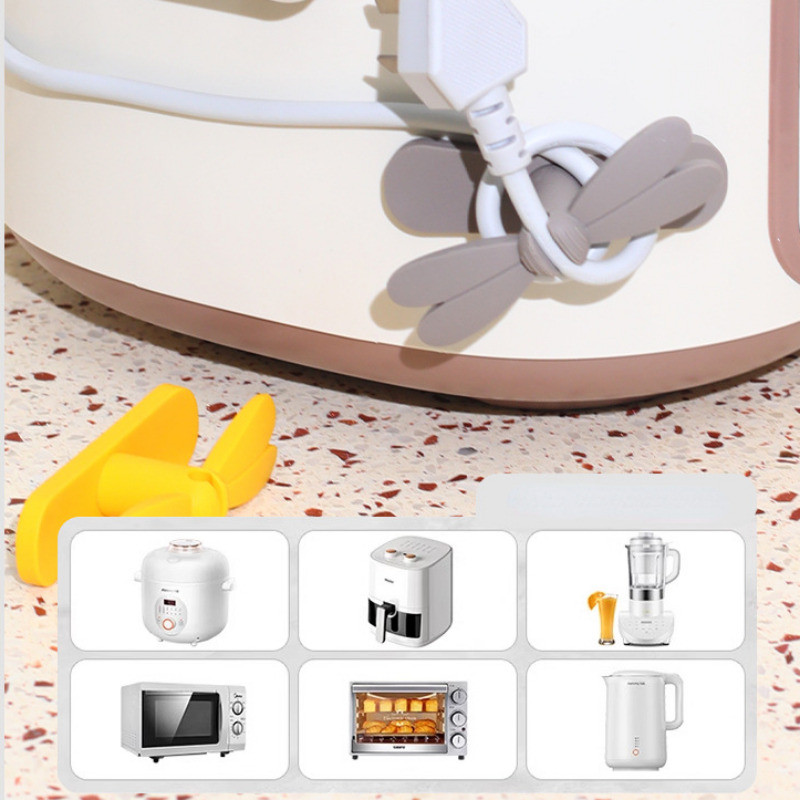[Đặc sắc] Cuộn dây cáp silicon tự dính - Xoay được, Chống cuộn dây - Dụng cụ cố định dây thiết bị - Móc treo - Móc treo sắp xếp dây sạc - Đồ dùng lưu trữ gia đình