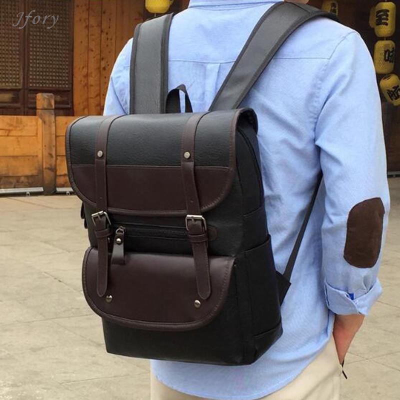 Jfory Laptop Ba Lô Dây Đeo Có Thể Điều Chỉnh Hợp Thời Trang Da PU Du Lịch Ba Lô Túi Làm Việc Cho Công Sở Thể Thao Ngoài Trời Du Lịch Kinh Doanh Đi Bộ Đường Dài