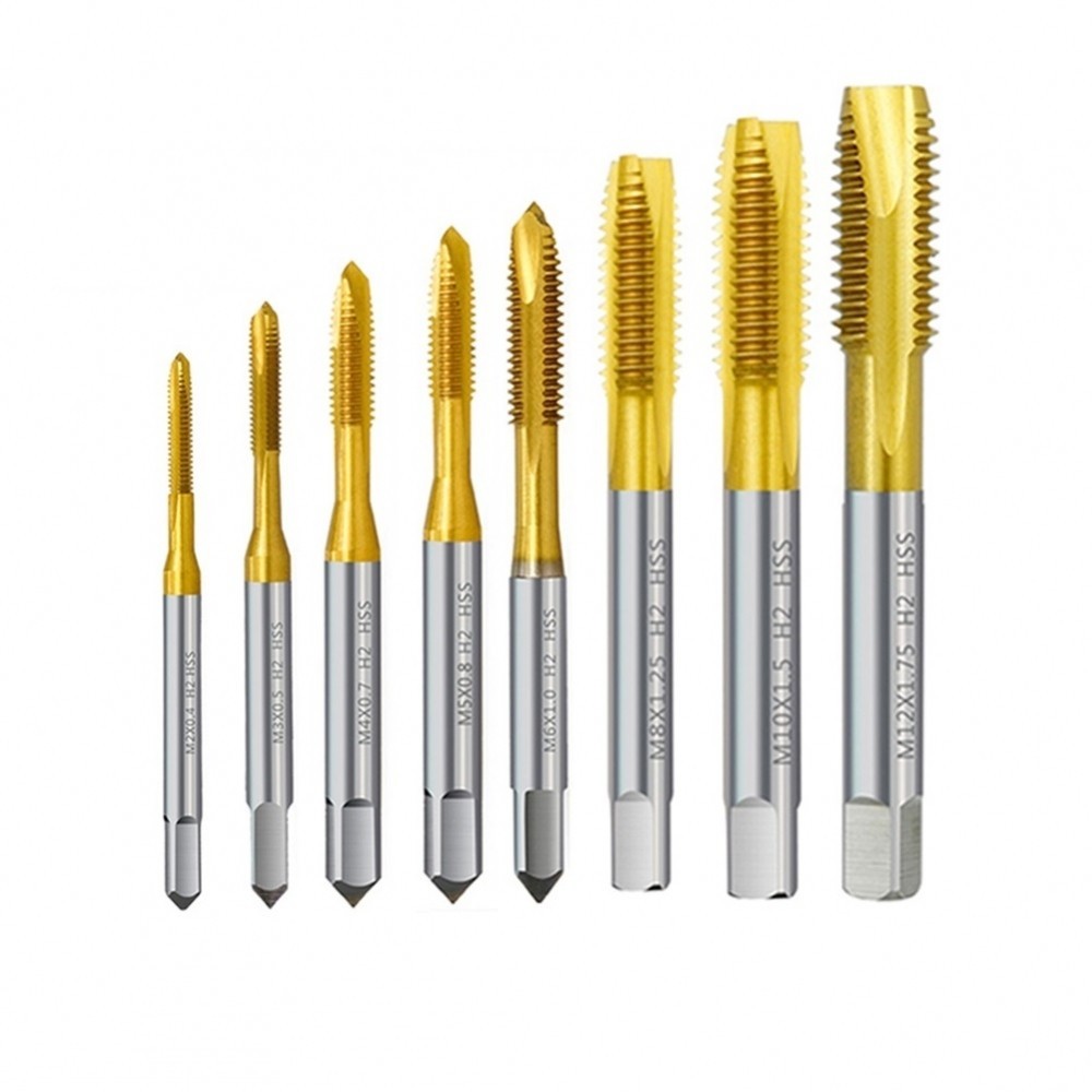 Precision Machining Titanium Coating Screw Thread Tap Drill Bit Set
