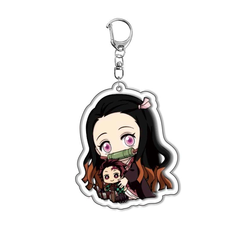 Kẻ giết quỷ: Kimetsu no Yaiba, Tanjiro, Nezuko, móc khóa acrylic, thiết bị ngoại vi hoạt hình mặt dây chuyền, hàng hóa