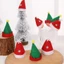 CPINCP 12 Chiếc Mũ Ông Già Noel Giáng Sinh, Chai Quà Tặng Trang Trí Mũ Giáng Sinh Mini, Sáng Tạo Lollipop Nón DIY Yêu Tinh Đồ Thủ Công Mũ Chai Rượu Đảng