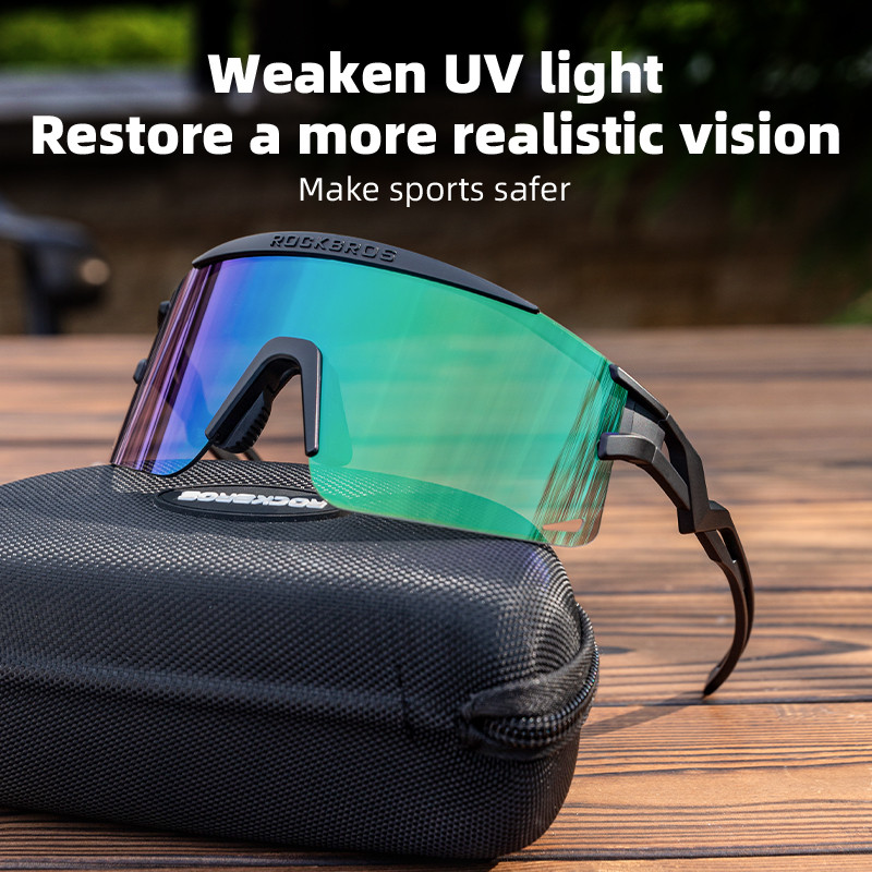 ROCKBROS Kính photochromic chống sương mù, nhẹ và thoải mái cho người dùng xe đạp unisex