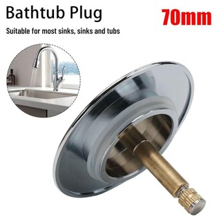 Jkdesign Nút chặn thoát nước bồn tắm 70mm bằng đồng thau, chỉ có con dấu phẳng, có thể điều chỉnh, lọc bật lên