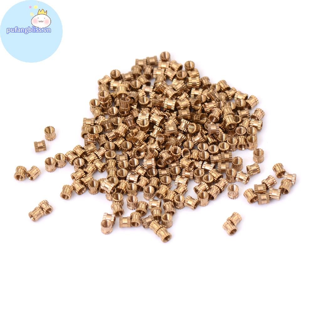 Pufangbliss 200 chiếc M3 * 4 đai ốc đồng chèn các bộ phận nhúng đai ốc đồng
200 chiếc M3x4mm Đồng thau số liệu ren Knurl Chèn đai ốc 
Knurl Chèn đai ốc có ren bằng đồng thau tròn