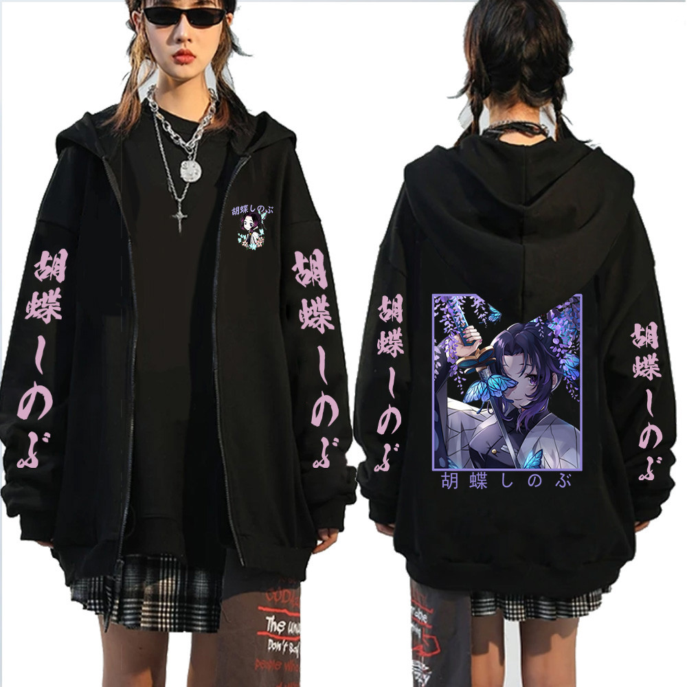 Demon Slayer Kimetsu No Yaiba Kanroji Mitsuri Anime Áo Khoác Zip Up Áo Cho Nữ Thời Trang