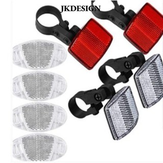 Jkdesign 1 cái/bộ Đèn hậu phản quang xe đạp, nhựa 10 kiểu, phụ kiện an toàn xe đạp trước/sau