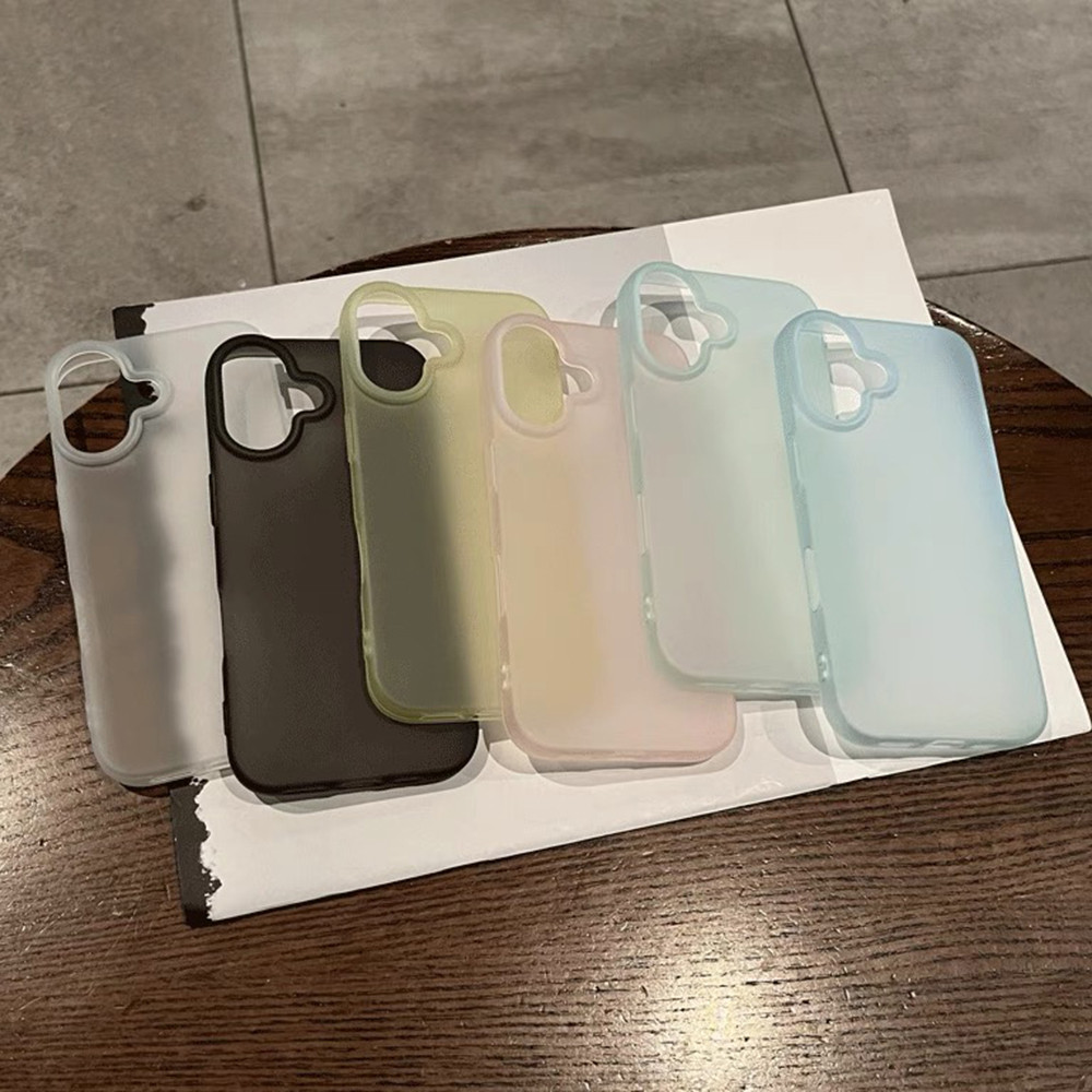 Ốp Điện Thoại Sương Mù Màu Hồng Cho iPhone 17ProMax 16Plus 15 14 13 12 11 Bảo Vệ Toàn Diện Chống Sốc Bảo Vệ Vỏ Mềm